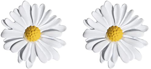 Daisy Ohrringe Bolzen Tiny Ohrstecker Blumen Raupen Ohrring Pflanzen Ohr Schmuck Geschenke für Frau Weibliche (Weiß)