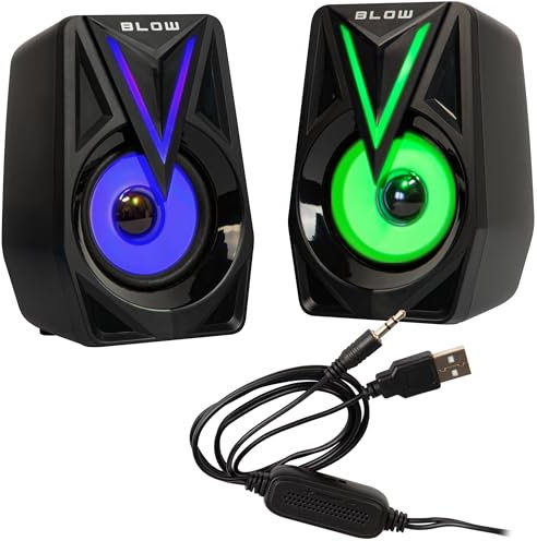 Blow Balance 2.0 PC-Lautsprecher mit LED-Hintergrundbeleuchtung Stereo-Lautsprecher 2x4W RMS 2x2,5 AUX 3,5 mm USB-Stromversorgung