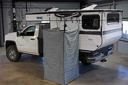 Prime Tech | Duschzelt, Toilettenzelt & Umkleidezelt Outdoor | Blickdicht & Höhenverstellbar | Grau | Inkl. Zubehör & Tasche | Für Camping, Vanlife, Outdoor & Festivals | 100x100x200 cm