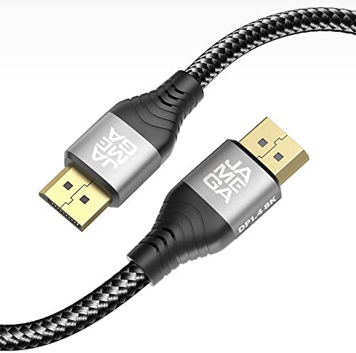 JAMEGA 3m DisplayPort Kabel 1.4 – 8K Displayport-Kabel DP 1.4 Display Port auf Display Port HBR3 8K@60Hz 4K@60Hz 5K@60Hz 2K@240Hz 32,4 Gbps DSC 1.2 Freesync G-Sync für Gaming Monitore, Grafikkarte