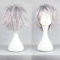 Anime Perücke Silber Grau Kurze Cosplay Perücken Halloween Damen Herren Synthetische Gerade Fancy Dress Perücke Gewellt Glatt Perücke Karneval Kostüm Party Perücke mit Gratis Mütze für Frauen Männer