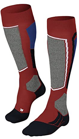 FALKE Herren Skisocken SK2 Intermediate M Kh Wolle Funktionsmaterial warm dick 1 Paar, Orange Tangerine 8097, 46-48