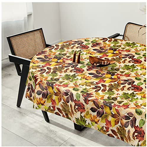 Wachstuchtischdecke Wachstuch Tischdecke abwaschbar Wachstischdecke Plastik-Tischdecken Glatt Oval 140x260cm Schnittkante Herbst