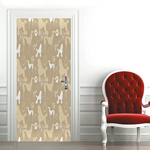 stickers paroi de douche 95x215cm(37.4 inches * 84.64 inches)3D Papier Peint pour Porte Imperméable Stickers de Porte, Vinyle Porte Stickers Muraux Autocollant de Porte 3d