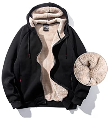 HADAVAKA Herren Herbst Und Winter Sport Und Freizeit Mit Kapuze, Hoodies Heavyweight Hoodies, Gefütterte Und Verdickte Jacken, Winter Hoodie Zip Up Sweatshirt Warm Jacket