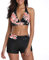 Century Star Maillot de bain sexy pour femme - Maillot de bain 2 pièces avec short - Mode de plage push-up, Motif fleurs - Rose, 40