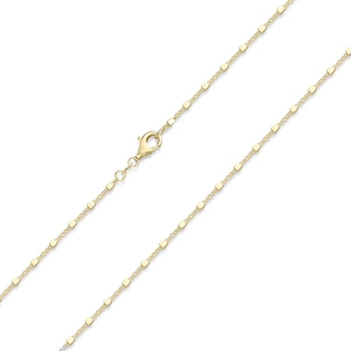 Materia Feine goldene Kette 925 Silber 1,5mm Damen 55cm K72-55cm