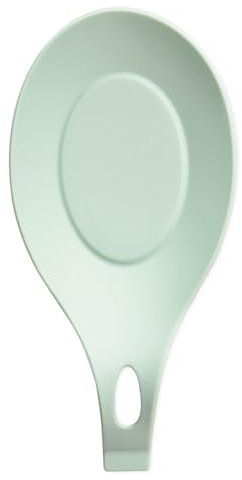 Soulnioi Silicone Spoon Rest Spoon Holder Kitchen Utensils Cooking Spoon Holder Kitchen Counter Rest for Spoons, Tongs, Spatula - Aqua Green