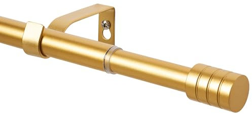 WL.Rocaille Gold Curtain pole with graduated cylinder Adjustable curtain track 30 to 122 Inch Extendable metal retractable 76cm to 310cm,for Living Kitchen,Room, Bedroom andbathroom