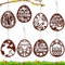Ostern Basteln Holz, 8 Stück Ostereier, Holzanhänger Osteranhänger Eier, Dekoaufhänger Ostern, Osterschmuck aus Holz zum Aufhängen, Ostereier zum Aufhängen mit Schnur Osterdeko Geschenkanhänger