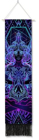 Ricemru Schmal Wandteppich Sieben Chakra Wandbehang Meditation Yoga Chakren Bunt Indischer Hippie Mandala Wandtuch Psychedelic Trippy Wanddeko Tapestry Wandkunst Deko