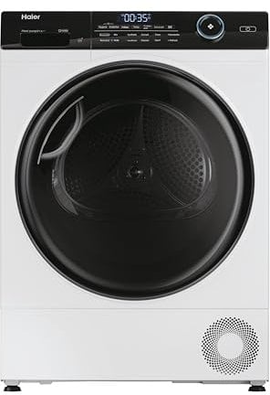 Haier I-PRO SERIE 5 HD81-A3959E Wärmepumpentrockner / 8 kg/A+++ / Smart Home - Wi-Fi & hOn App/Hygiene-Funktion/I-Refresh Dampfprogramm/Schontrommel [Energieklasse A+++]