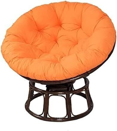 Rundes Papasansessel Kissen wasserdicht Sitzkissen Hängesessel Outdoor/Indoor Bodenkissen Kissen für Schwenksessel, Korbsessel Outdoor Gartenmöbel Sitzauflage Auflage(Orange,130cm/51in)
