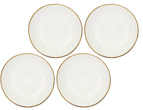 Rose & Tulipani Concerto Piatto Fondo Avorio 21cm Set 4 Pezzi Stoneware