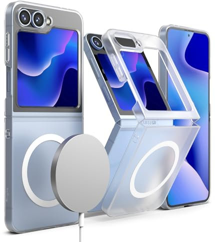 Ringke Slim Magnetic Designed for Samsung Galaxy Z Flip 7 FE/Z Flip 6 Case [Compatible with MagSafe] [Anti-Yellowing] Ultra Thin Lightweight Protective Cover - Matte Clear