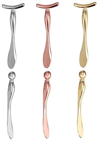 CRILSTYLEO 6pcs Eye Cream Applicator Set Rose Scoop Sticks for under Eye Massage and Cream Absorption Reducing Puffiness Portable Skincare Tools