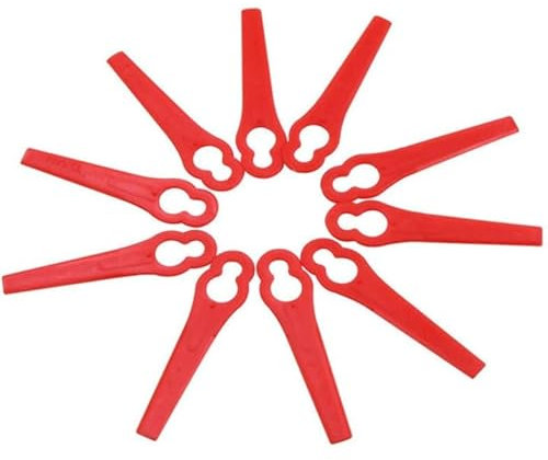 100pcs Red Grass Trimmer Blades For KULLER For OZITO Plastic Lawn Mower Replacement Blades Garden Strimmer Accessories