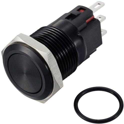 TRU COMPONENTS TC-12647500 Druckschalter 250 V/AC 3 A 1 x Aus/(Ein) IP65 rastend Aluminium, eloxiert 1 St.