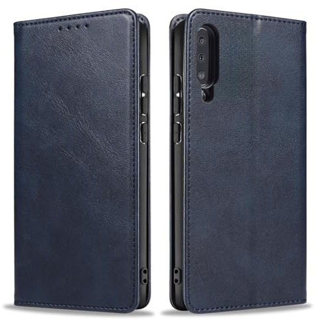 LBH Handyhülle Smartphone-Hülle für Samsung Galaxy A50 Klapphülle Magnetverschluss Kartenfächer Geldfach Standfunktion Case Etui Rundumschutz Schutzhülle Blau