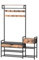 COSTWAY Meuble Entree Porte Manteau, Meuble à Chaussures, 9 Patères Double, Cintre avec Crochets, Tiroir, Etagère, Banc de Rangement pour Vestiaire d'Entrée, Marron Rustique