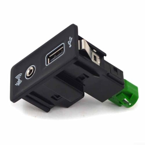 Lecreatekit Adaptador USB de conector AUX para coches compatible con modelos número de pieza 5Q0035726E (USB + interruptor auxiliar)