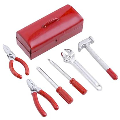 ERINGOGO Dekorativer Miniatur Werkzeugkasten Für Junge Mädchen Robuste Metallspielzeuge Für Puppenhäuser Als Schicke Tischdekoration