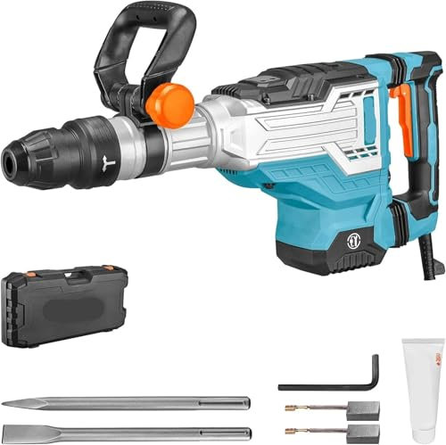 Perforateur Burineur, Marteau-piqueur de démolition SDS-Max 1700 W, 11,3 kg (25 lb), marteau burineur électrique filaire robuste de 14 A et 1-9/16 po