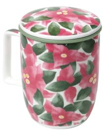 TEA SHOP - Tazza da tè o infusioni con filtro, infusore e coperchio - Mug Harmony Bouganvilla - Tazza per tè e infusioni Made in China