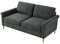 Vesgantti Sofa 2 Sitzer, 164cm Modernes 2er Sofa mit beidseitigen Taschen, Stoff couch mit 2 Kissen und Sitzkissen, Doppelsofa für Wohnzimmer, Schlafzimmer, Büro, Montage ohne Werkzeug 164L*76D*85H cm
