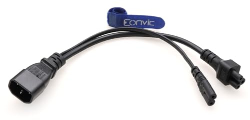Eonvic IEC320 C14 auf C5+C7 Y Splitter Adapter Verlängerung Stromkabel 250V 2.5A für Laptop Monitor Computer