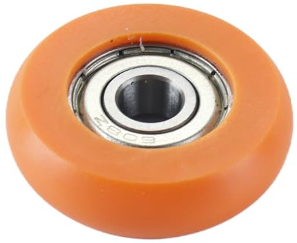 Ausi 2 Stück Rudergerät-Sitzrad, Nylon-Edelstahlrolle mit Lager, Außendurchmesser 36 mm, Breite 10 mm, Innendurchmesser 8 mm, Tragkraft 67 kg, Gelb