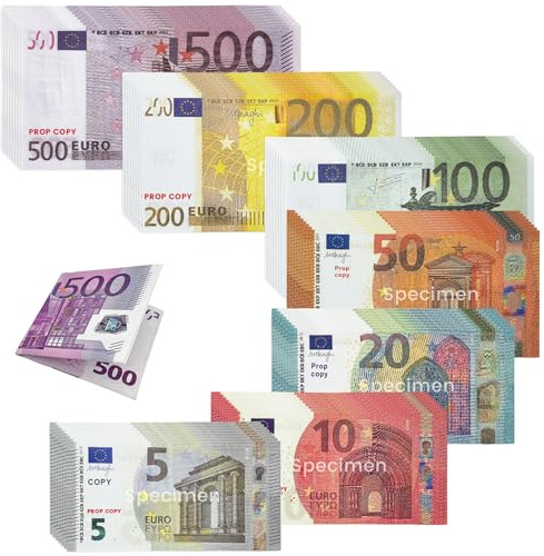 280 Blätter Spielgeld,Fake Geld 7 Stückelungen,Spielgeld Scheine,Falschgeld mit Portemonnaie,Spielgeld zum Rechnen und Geld Erkennen,für Lern- und Spielzwecke