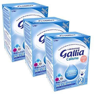 Laboratoire Gallia Calisma - Lait bébé 2ème âge en poudre de 6 à 12 mois 1,2 kg - Pack de 3