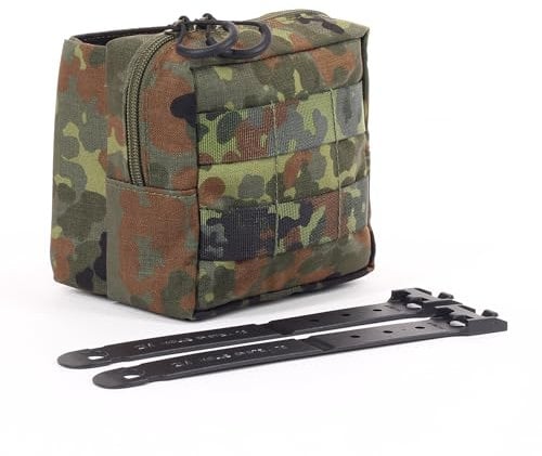 Zentauron Quadro Multislot Pouch Zubehörtasche Molle-Tasche für Rucksäcke, Plattenträger und Schutzwesten, 0,75L, mit RV und Klettfach, MOLLE-kompatibel, universell für Taktische Ausrüstung, Outdoor