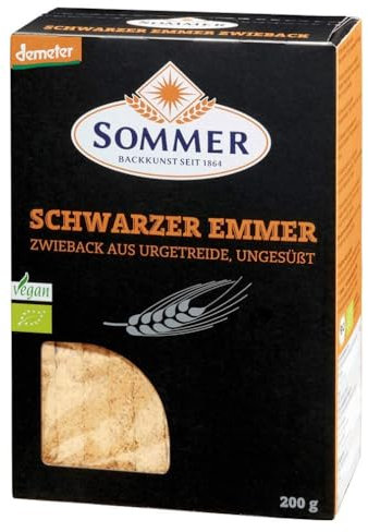 SOMMER CABLE Schwarzer Emmer Zwieback, 200 g