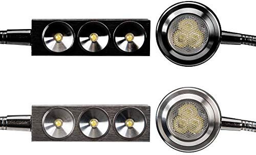 LED Aluminium Klemm Leseleuchte 230V Schwanenhals 8 Varianten auswählbar (Silber/warm-weiß, Rechteckig)