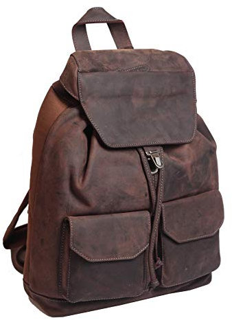 Greenburry Vintage Umhängetasche Braun 32x36x15cm Ledertasche Rucksack