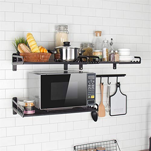 QIKEGooods Mikrowellenhalterung Microwelle Halter Regal Ablage Küchen Wandhalterung für Mikrowellen, Grillofen, Backofen Wandbefestigung (S-40x39.5)