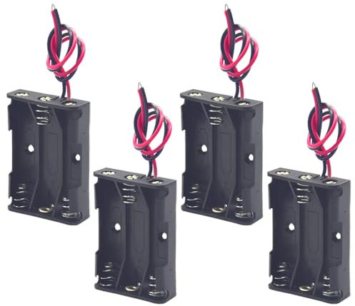 Yosawo 3x1.5V(4.5V)AAA Battery Holder Case,4 Pieces 3 Soltx1.5V DIY Battery Storage Box with Red and Black Wire Leads (3S AAA)