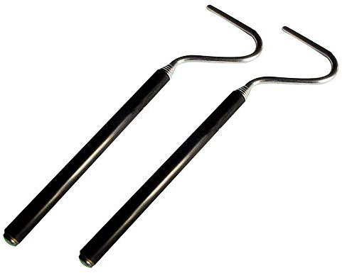 POFET 2 ganchos retráctiles retráctiles de acero inoxidable de 66 cm para atrapar pequeñas serpientes
