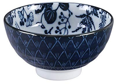 TOKYO design studio Kranich Blau/Weiße Schüssel – Flora Japonica – 12 x 6,3 cm 300ml