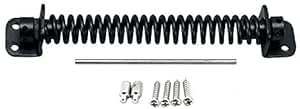 Heavy Duty 8” 200mm Iron Self Closing Gate Spring Closure Adjustable Tensioner Epoxy Black for Garden Doors Fence Doors, Wooden Gates