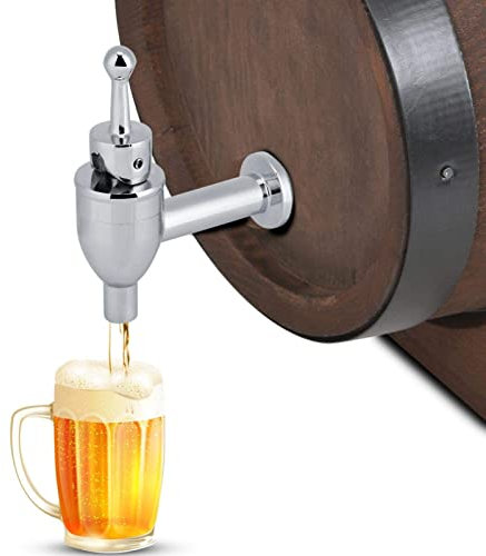 Tyenaza hahn für weinfass Fasshahn Zapfhahn Bierfass Weinfass, Weinfasshahn Kupferhahn für Wein Bierfass Getränkespender Ersatzzapfen Replacement(12mm-Chrom)