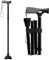 Shealthub Canne de Marche Pliable, Canne de Marche Pliable Homme et Femme, Canne de Marche Luxe Aluminium, Canne de Marche à Hauteur Réglable, 2 Base Antidérapante Noir