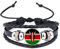 PJ4U Kenya Black Leather Bracelet And Velvet Gift Bag