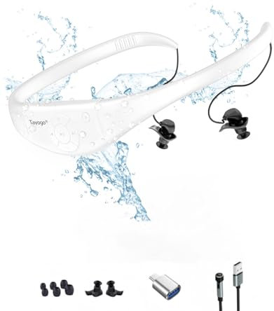 Tayogo Waterproof MP3 Player, 8GB Swimming Headset, IPX8 Rating, 20-Hour Playtime