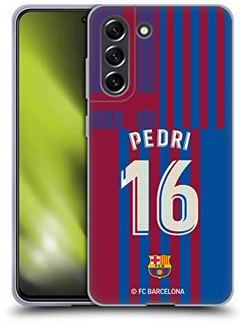 Head Case Designs Offizielle FC Barcelona Pedri 2021/22 Spieler Home Kit Gruppe 1 Soft Gel Handyhülle Hülle kompatibel mit Samsung Galaxy S21 FE 5G