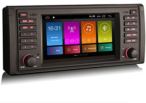 Erisin 8-Core 4GB+64GB Android 14 Radio Coche Bluetooth GPS Navegador para BMW X5 E53 7 Pulgadas GPS Navegación IPS Wireless CarPlay Android Auto DSP Bluetooth 5.0 WiFi 4G Dab+ USB Canbus OBD2 FM