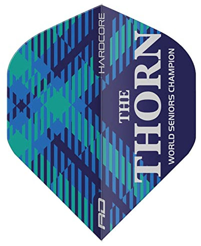 RED DRAGON Robert Thornton Hardcore World Seniors Blue Dart Flights – 3 Sets pro Packung (insgesamt 9 Dart Flights)