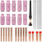 Set di Accessori per Saldatura TIG, Manicotti Adattatori + Alloggiamento + Ugelli nel Ceramica + Elettrodi nel Tungsteno per Torcia per Saldatura TIG -26